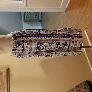 Joie Blue and White Patterned Skirt